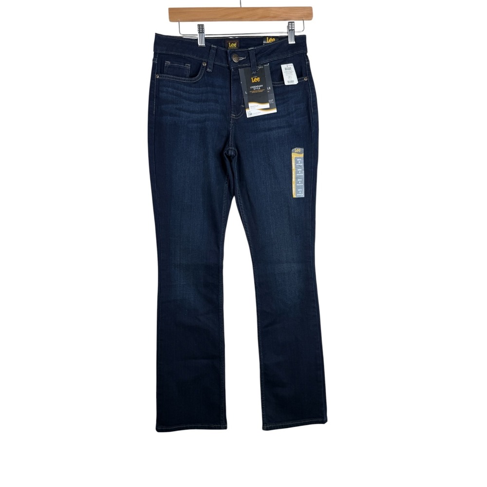 New Lee Women's Legendary Style Mid Rise Bootcut Jeans Size 4 Dark Wash